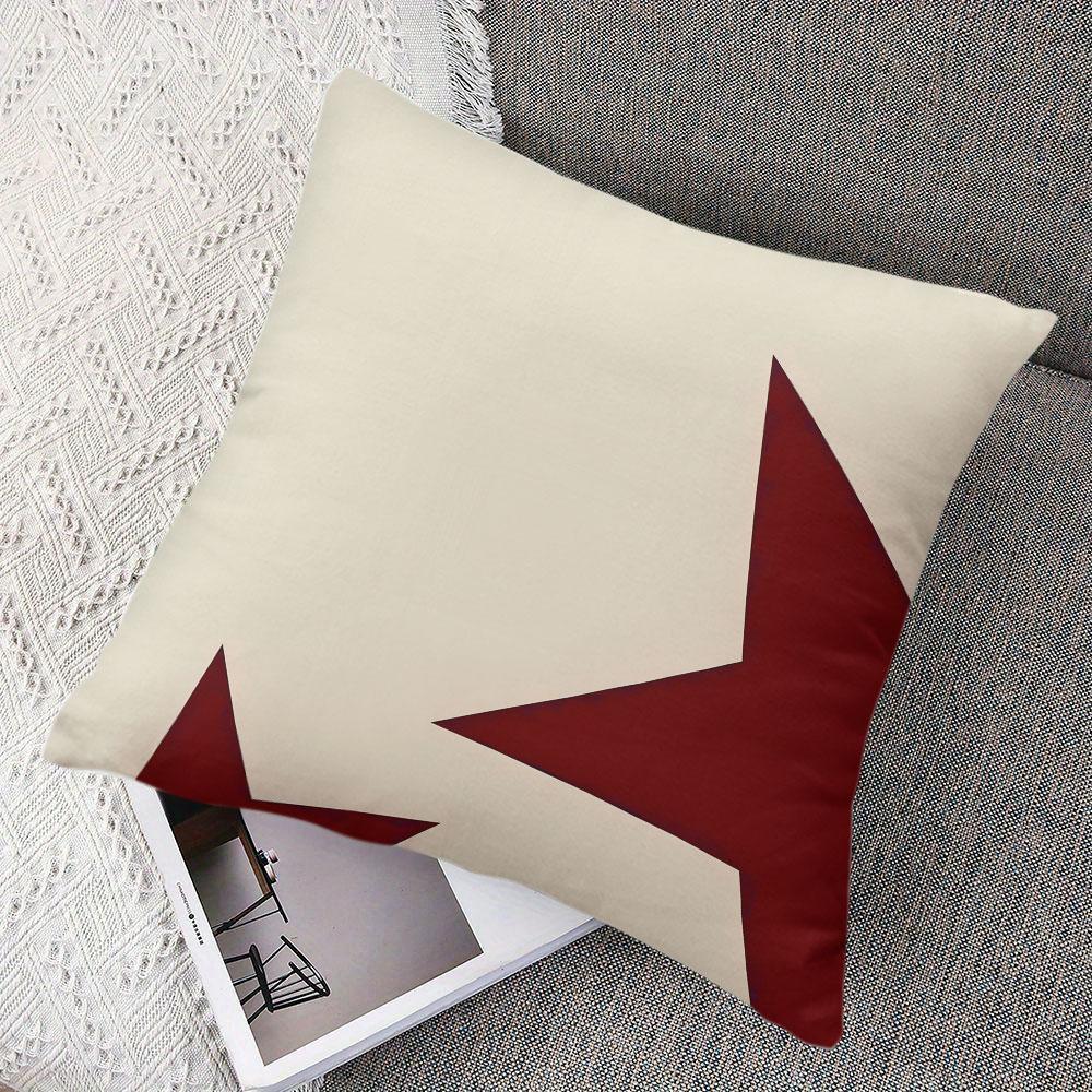 Burgundy Star square Jacquard Pillow Cover for Sofa Office Waist Cushion Cover Home Decorative Pillowcase