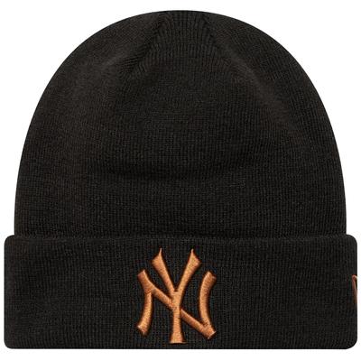 New Era League Essential New York Yankees Beanie Hat, Unisex Black Cap