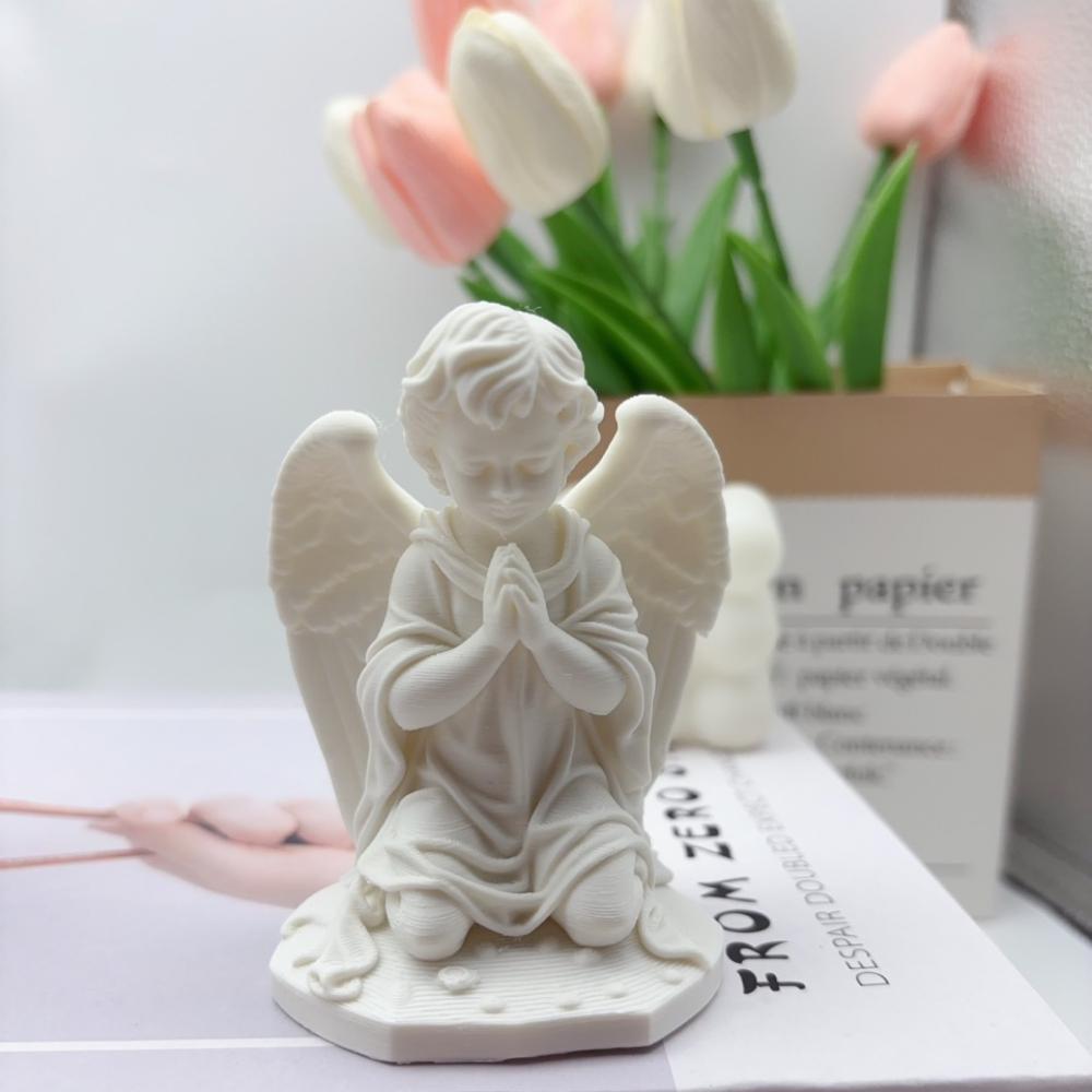 1 Ангел-молитвенник, статуэтка, 3D-печать, Скульптура ангела на коленях, Украшение, Ангел-девочка, Декоративное украшение, Художественная статуэтка ангела