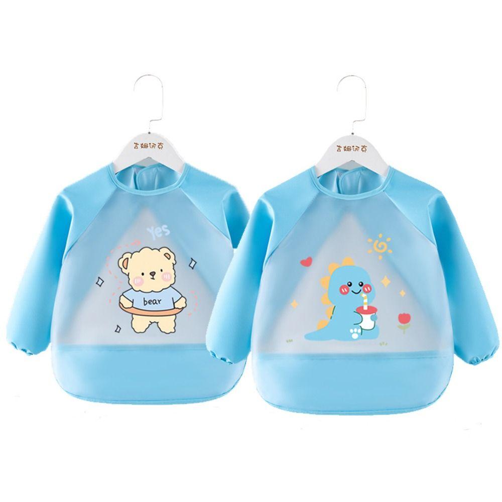 Long Sleeved Baby Feeding Bib Waterproof Baby Bib Burp Clothes  for Babies To Eat