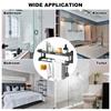 Bathroom Storage Rack Wall-mounted Stainless Steel Towel Rack for Toilet Bathroom Kitchen  ing Accessories Single Layer Black 60cm