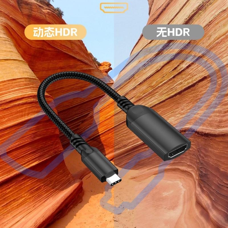 Type C To HDTV-compatible Converter Cable 4096x2160 60Hz/30hz 4K Output For USB C Laptops And Displays