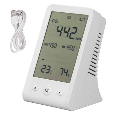 CO2 Monitor Thermometer Hygrometer High Accuracy Desktop CO2 Detector Indoor Air Quality Meter with