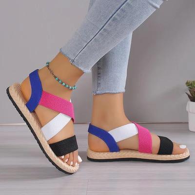 Schuhe für Damen Übergröße 35-43 Sommer Mode Offene Zehenpartie Plateau Lässig Rutschfest Bequem Flache Sandalen Zapatos De Mujer