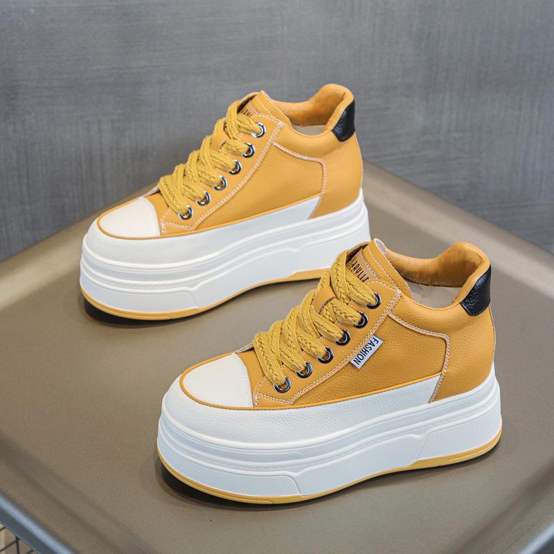 Fashion Women's Off White Shoes New Inner Height Women Shoes Anti Slip Wear-resistant Breathable Platform Sneakers Zapatillas De Mujer