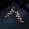 copper Exquisite Zircon Color Love Long Earrings Tassel Luxurious Temperament Colorful Zircon Stud Earrings Party Gift
