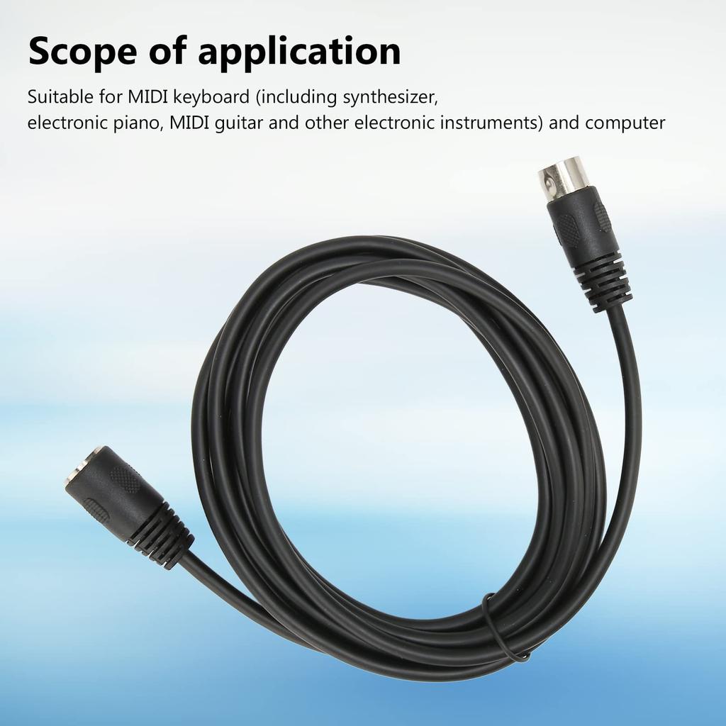 5 Pin MIDI Extension MIDI 5 Pin DIN Male To Female Keyboard Extension Cable Cord, / 9.8ft