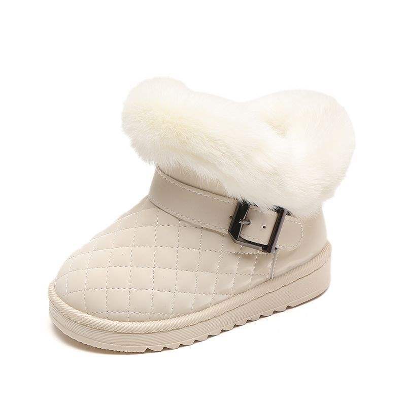 Children's snow boots 2025 winter new versatile warm girls cotton boots winter shoes sweet thickened warm short boots tide