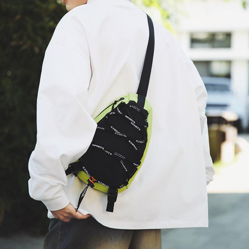 New niche design crossbody spring outdoor sports contrasting colors 2025 fanny pack cycling shoulder bag men's and women's breast bags