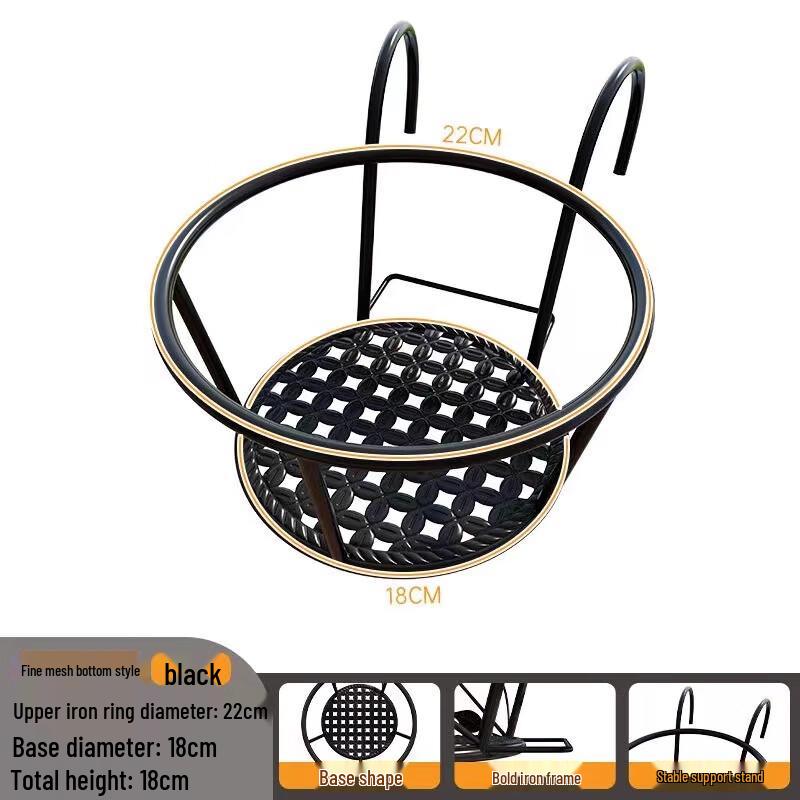 

European Style Hanging Iron Balcony Flower Planter - 3-Pack