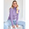 TIFICY Women's Fashion Casual Fall Winter Solid Color Print Long Sleeve High Neck Sweaters