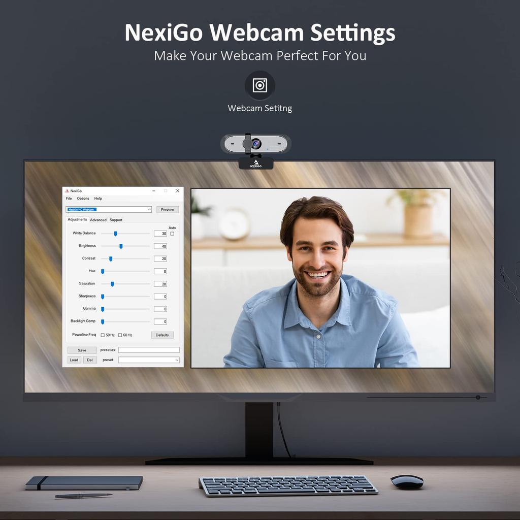 NexiGo Webcam 60fps Microphone N660P 1080P Webcam Software Control Cover Included Autofocus HD USB Camera Computer Webcam for Compact Black Built-in