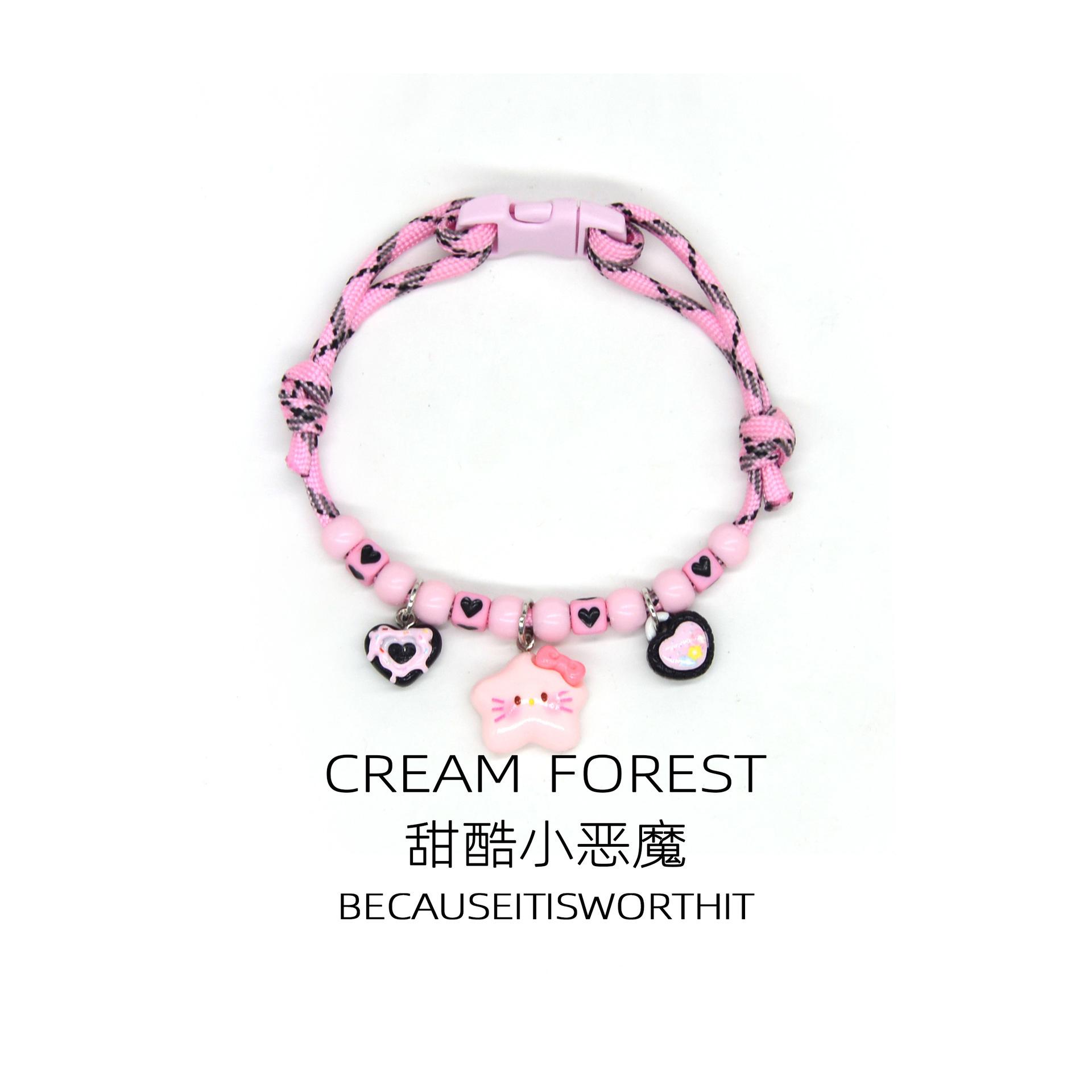 

Dog Collar Cute Star Pendant Pink Black Sweet Cool Style Necklace Pet Cat Neck Ring Decoration Adjustable Bichon Average size 20-30 cm
