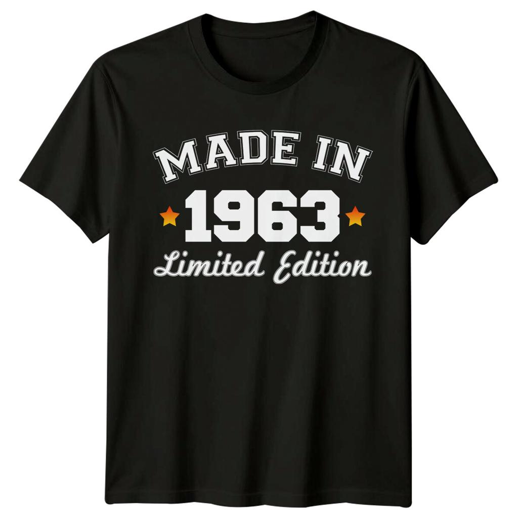 Made In 1963 Unisexs T Shirt 63rd Birthday Gift Vintage Limited Edition