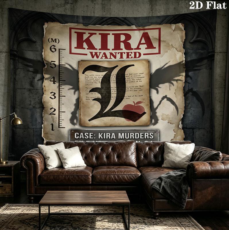 Arazzo da Parete Death Note Appeso Estetico Coperta in Tessuto Stampato Arazzi Decorativi per Camera da Letto Soggiorno Decorazioni per la Casa