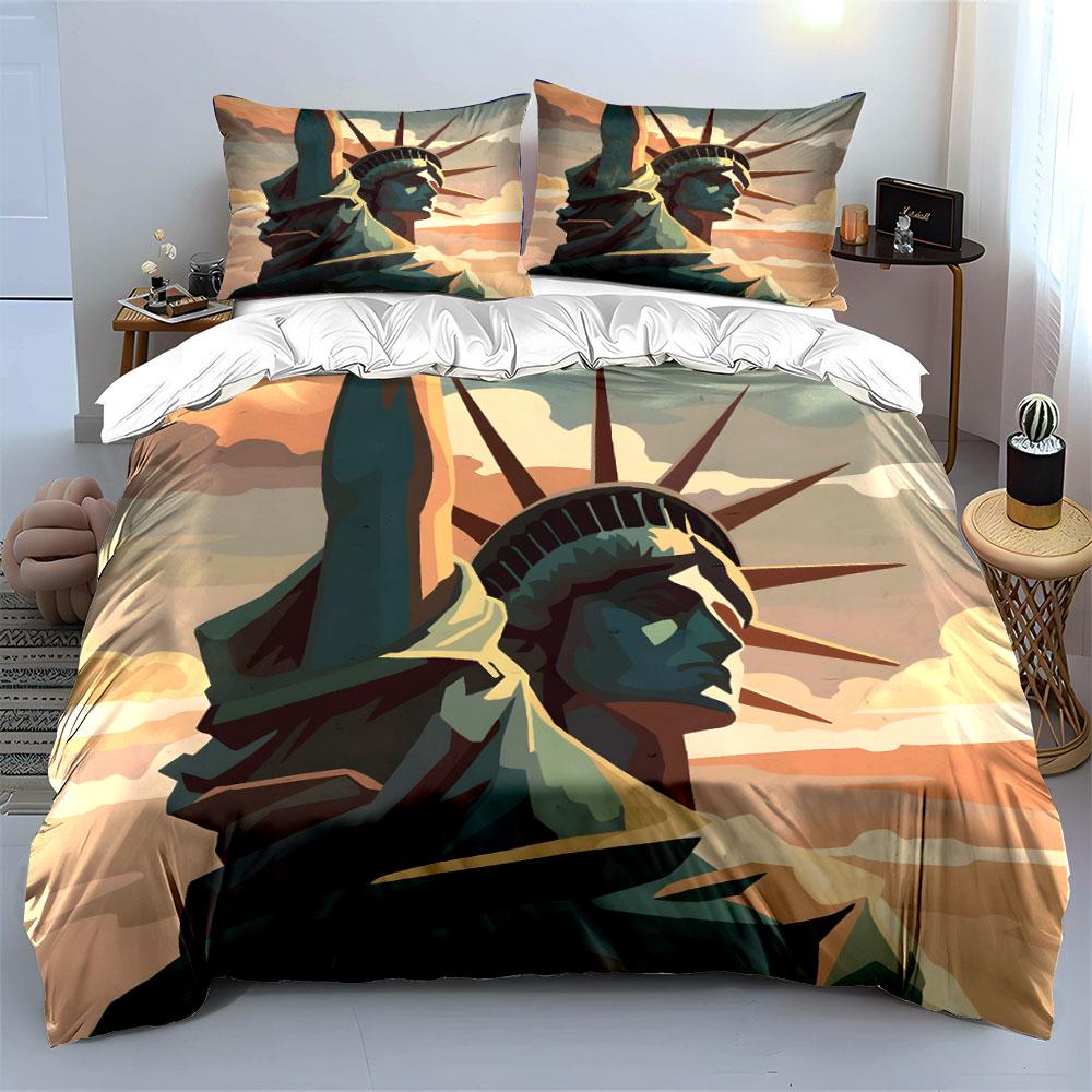 Statue of Liberty artwork. Bedding sets Duvet cover sets Duvet covers Pillowcases(1*Duvet Cover 2*Pillowcases without duvet insert)