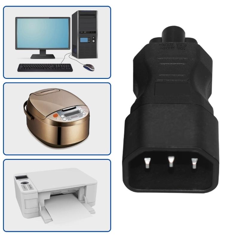 Copper IEC320 C14 to IEC320 C5 Power Male to Female Socket Adapter Computer Power Supply Plugs Connectors for Laptop