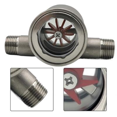 Industrial Grade Water Flow Indicator 304 SS External Thread Mount