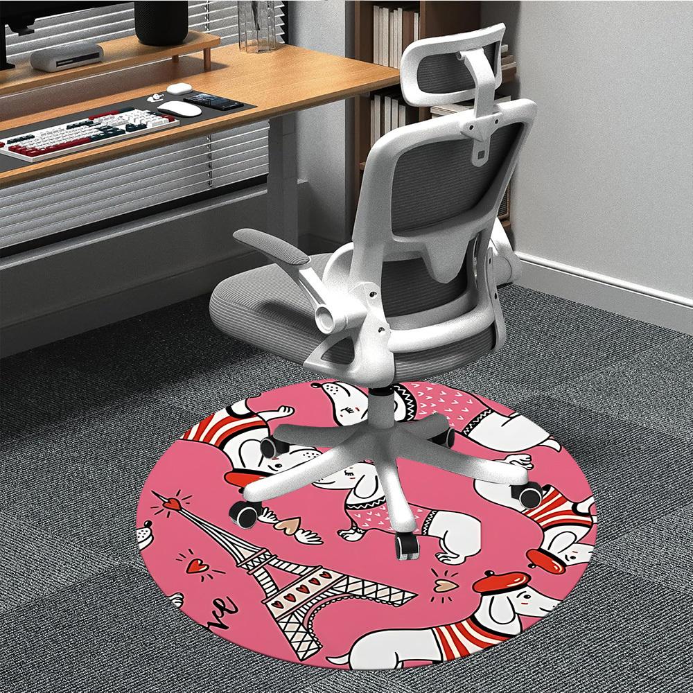 

1pc Dogs, Paris Carpet for Office, Non-slip, Soft and Durable Office Rug, Perfect for Office yy260128074 80cm by 80cm