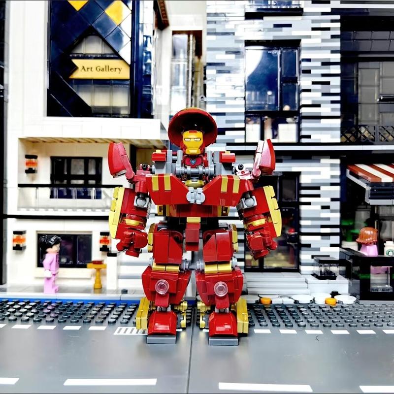 Superhelden Mecha DIY Bausteine Film Mecha Held 3D Modell Rüstung Eisen Roboter MOC Steine Spielzeug Für Erwachsenen Kind Junge Weihnachtsgeschenk
