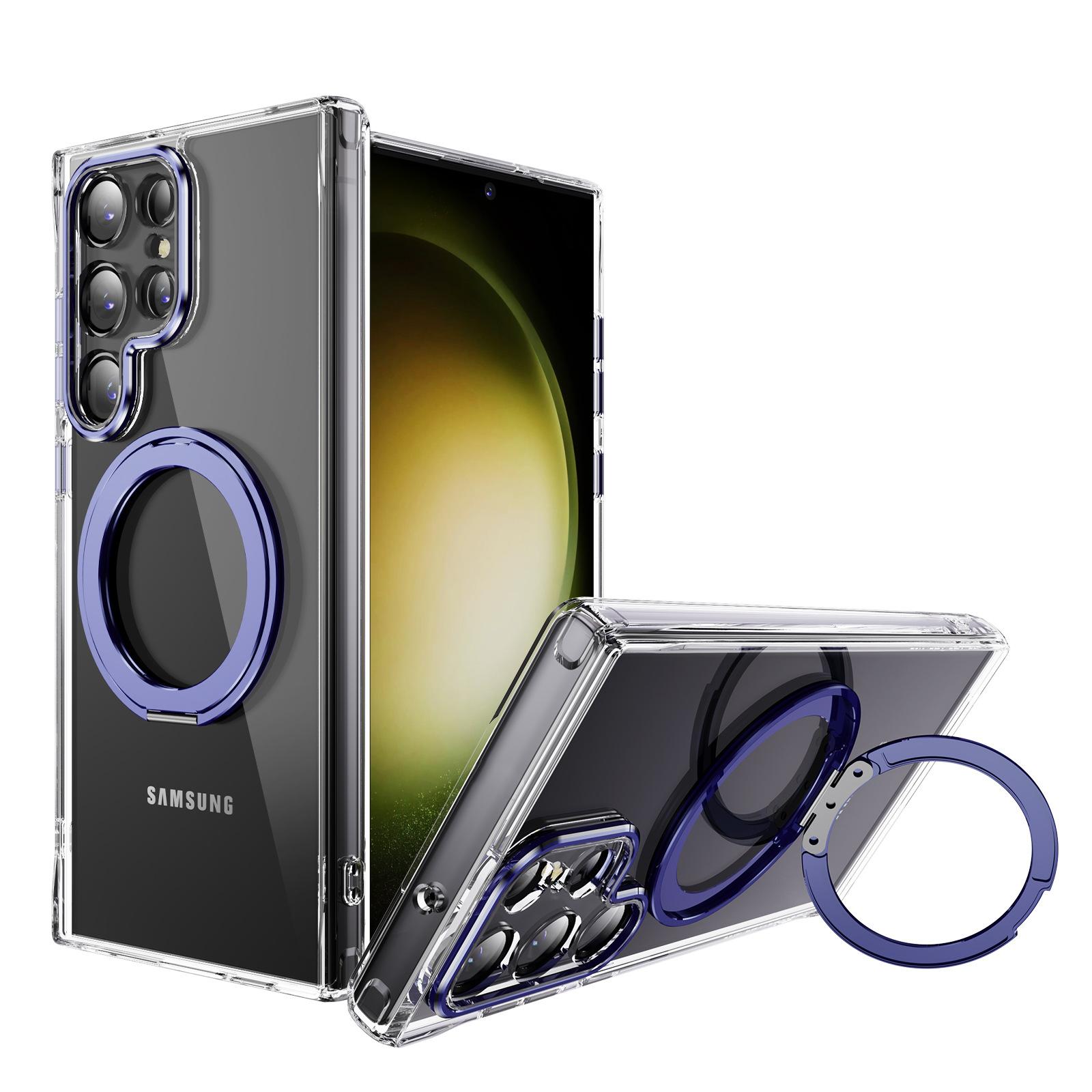 

Bracket Phone Case Magnetic Suction Car Wireless Charging 2-in-1 Phone Case Hard Case TPU Anti Drop Transparent Phone Case S23