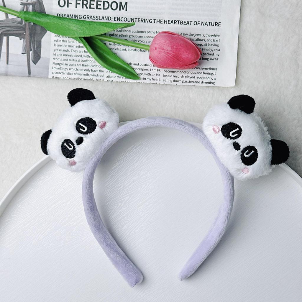 Adorable 2026 Panda Hair Accessory: Cute Round Headband & Funny Clip for Girly Wash Face Routine