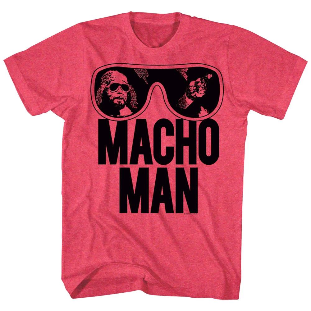Macho Man Randy Savage Sunglasses Men s T Shirt Old School Wrestler Costume Red S