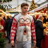 Crew Neck Sweatshirts Christmas Santa Print Sweatshirt for Men, Holiday Party Crewneck Long 3D Sleeve Top, Breathable Casual Loose Pullover