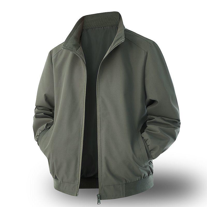 Men's Solid Color Baseball Jacket: Casual, Versatile & Trendy with Stand Collar