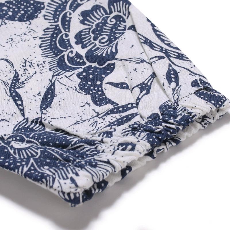 2024 Summer Beach Style Thai Lantern Pants Wide Leg Pant Drawstring Elastic Waist Printing Long Pants Trousers Clothing For Men