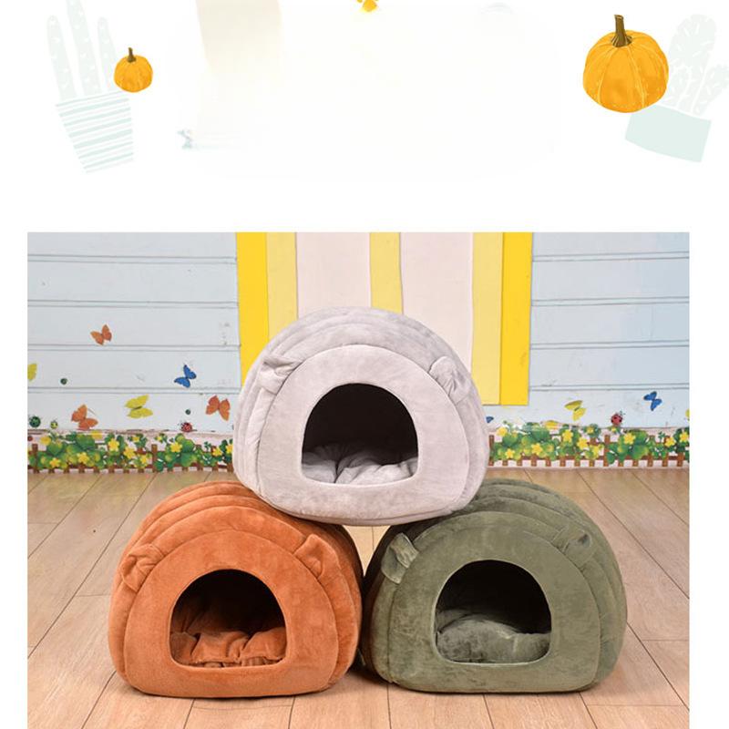 Warme Katzenhütte Japanische Haustierhütte Herbst und Winter Katzenbett Halbgeschlossene Haustierhütte
