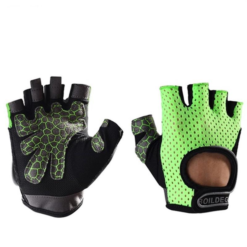 Breathable Sports Gloves Non-slip Silicone Half Finger Gym Cycling Fitness
