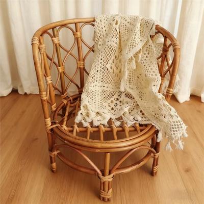 Neugeborenen-Fotografie-Requisiten - Retro Rattan Korbsessel Säuglings-Posing-Bett & Hintergründe Unisex Foto-Accessoires für Baby Mädchen & Junge