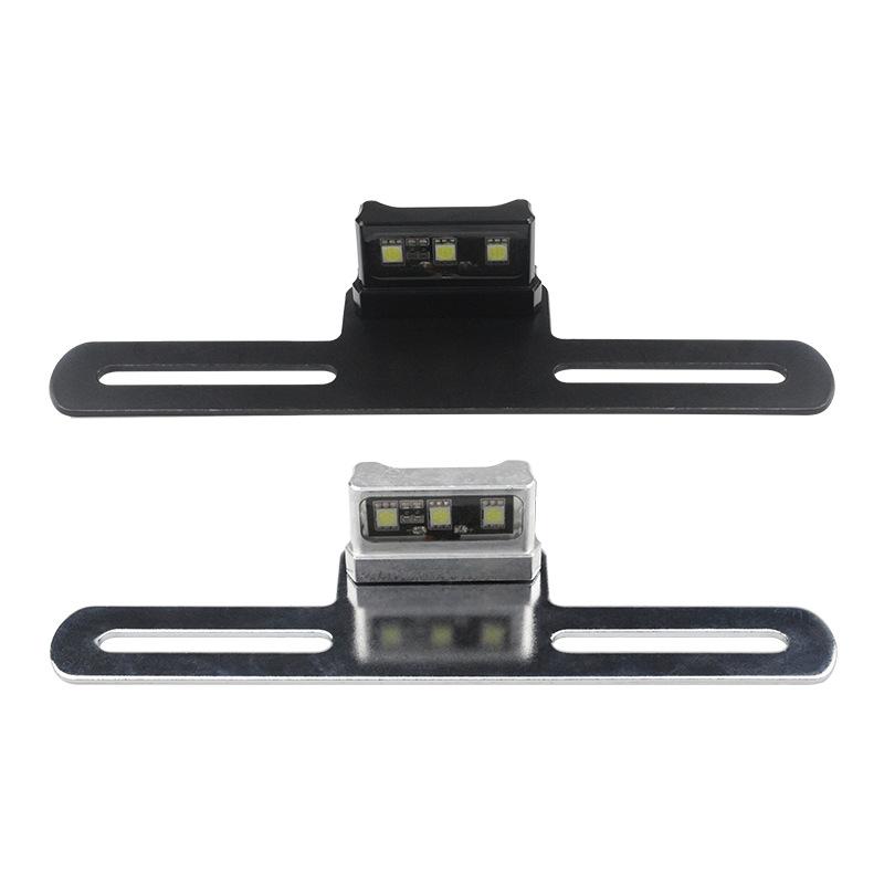 

Мотоциклетный светодиодный маленький задний фонарь номерного знака 12 В с кронштейном модифицированный белый свет номерного знака декоративные предупреждающие бусины чёрный