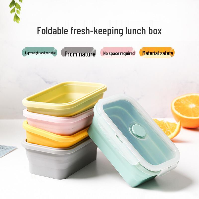 Foldable Outdoor Silicone Cooler Lunch Box - Heat Resistant, Food Grade, Sealed for Freshness
