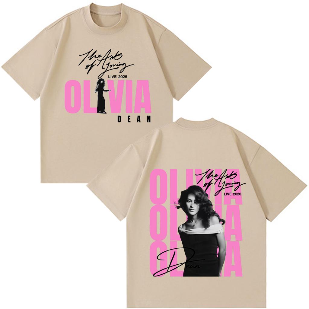 Olivia Dean Art Of Loving Tour 2026 Grafik T-Shirt Unisex Unisex Ästhetischer Trend T-Shirt Sommer Lässig Baumwolle Übergroße T-Shirts