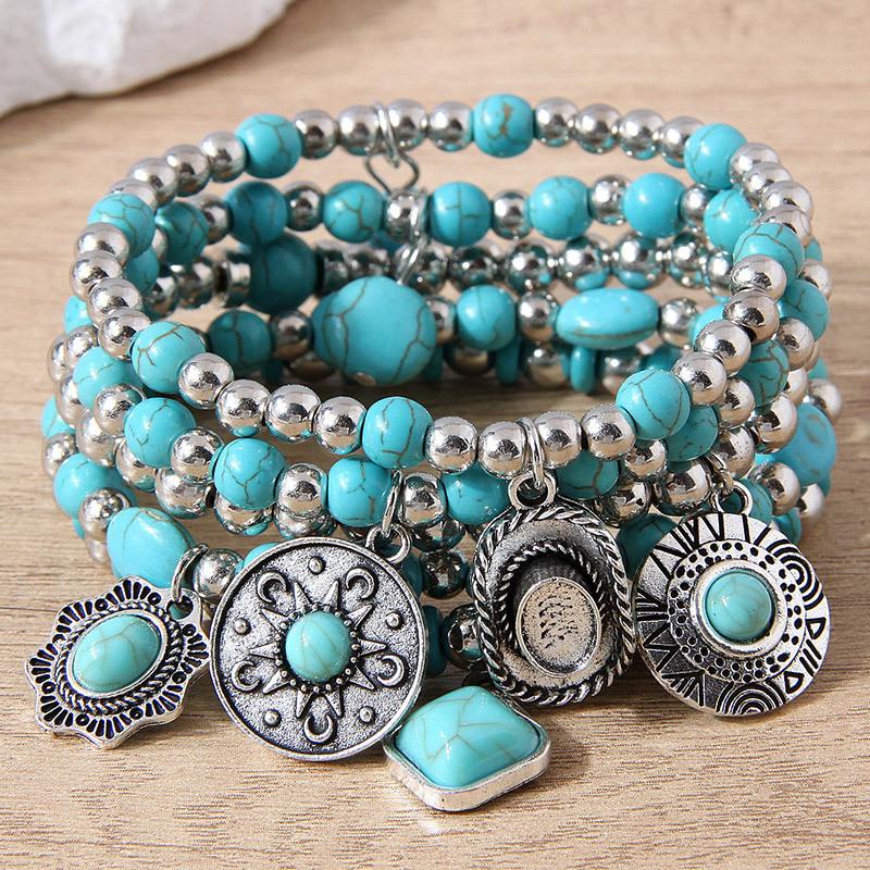 Famous Turquoise, Accessories Mix and Match Temperament Women s Bracelet Set