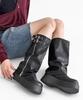 FLORIDA STUDIO Liverpool Double Buckle Zipper Platform Boots Black Fl1726