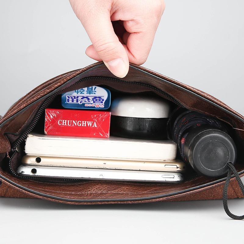 New men's business bag soft leather messenger bag retro leather bag men's bag shoulder bag