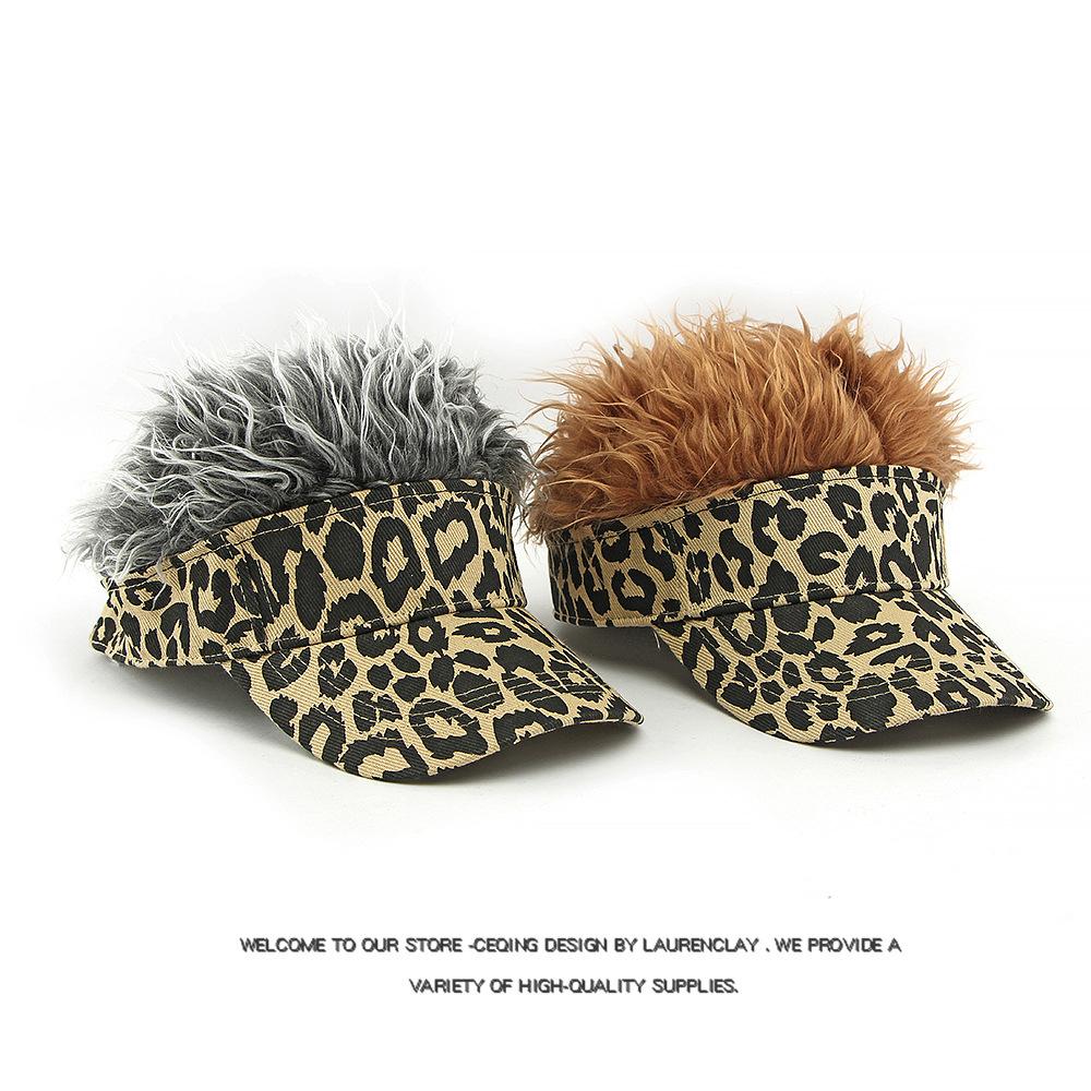 Men's Leopard Print Wig Cap Women's Baseball Cap