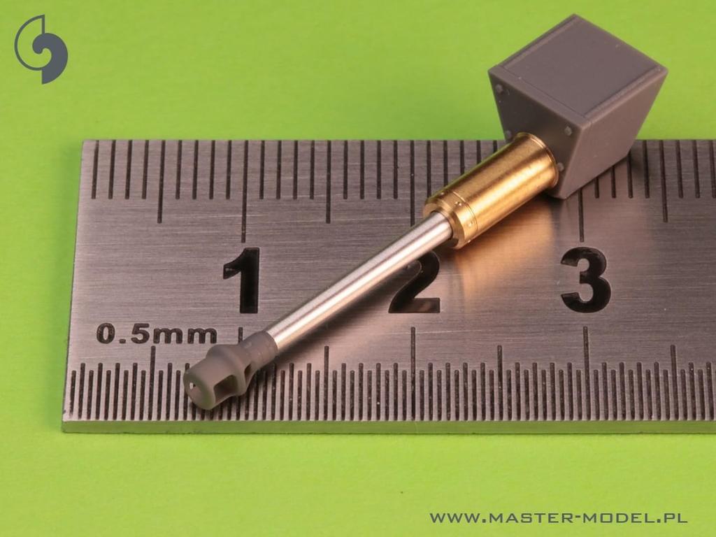 Master Model Lufa do niemieckiego StuK 40 z II Wojny Światowej z Hamulcem/Osłoną Lufy Wczesny Model StuG III Części do Modelu Plastikowego 1/72 7,5 cm L/43 (dla F) GM-72-036 (Zbiornik)