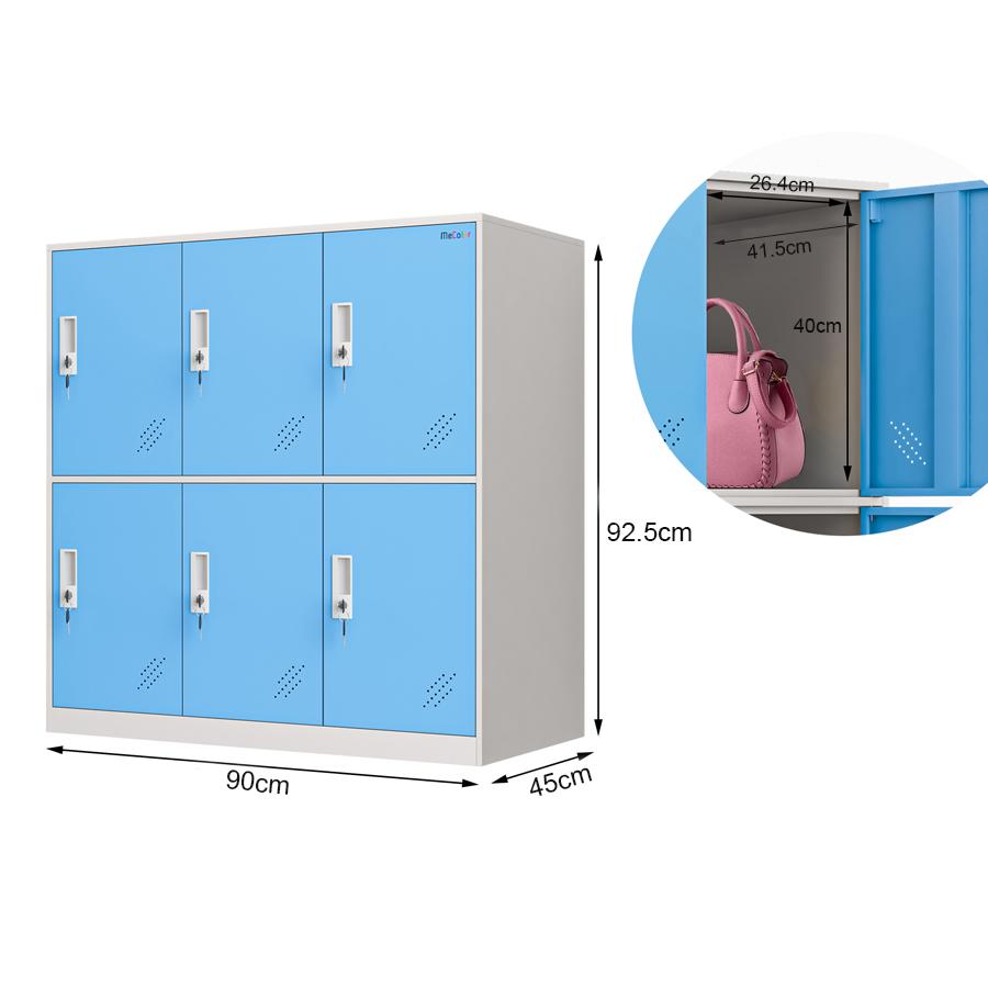 Modern 6-Door Lockers Cabinets for Home Office Gym Workshop Warehouse & Bedroom for Outdoor & School Use for Kitchen Storage