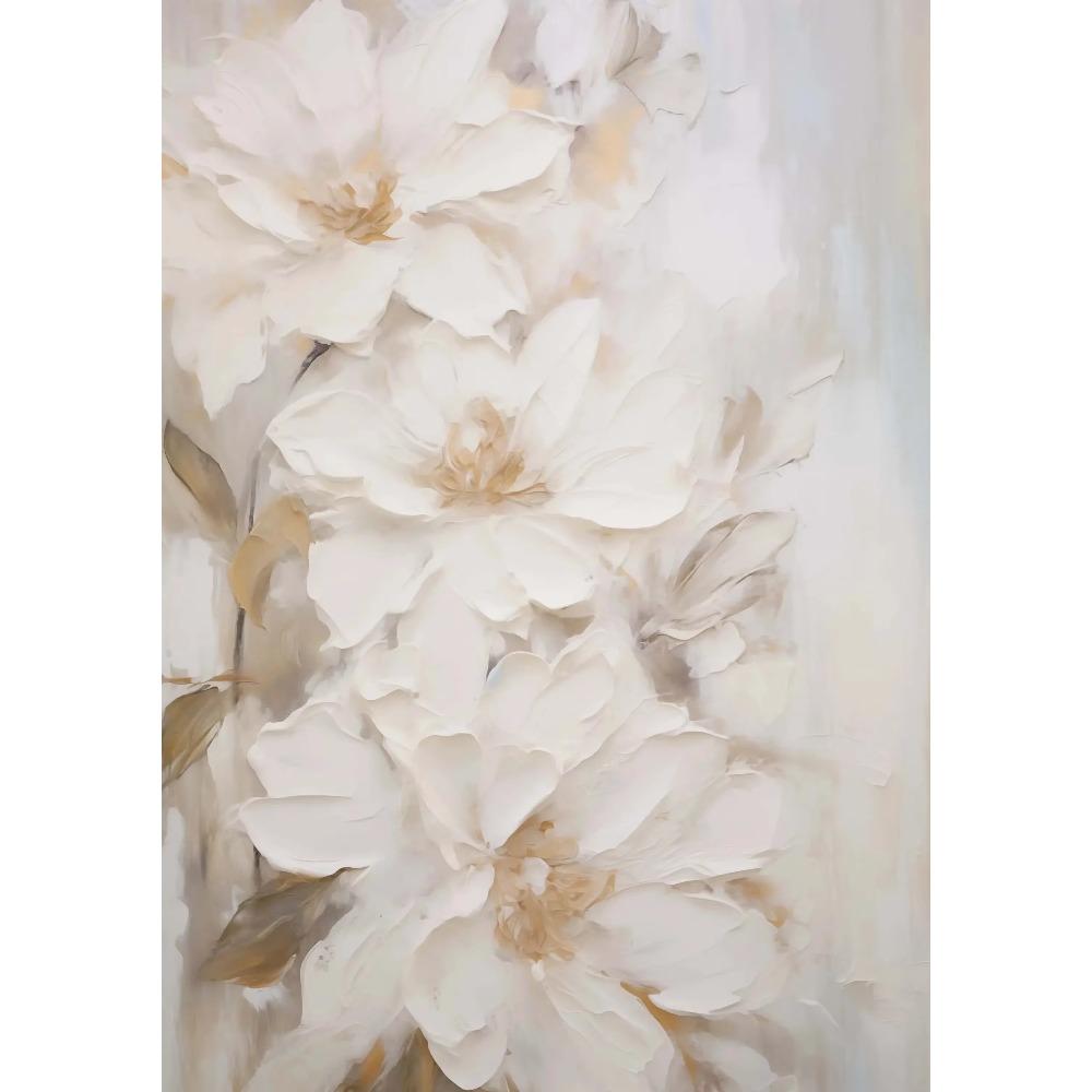 Nordische Mode Weißes Blumenkunst Abstrakt Poster Drucke Leinwand Wandkunst Bild Modern Wohnzimmer Heimdekoration