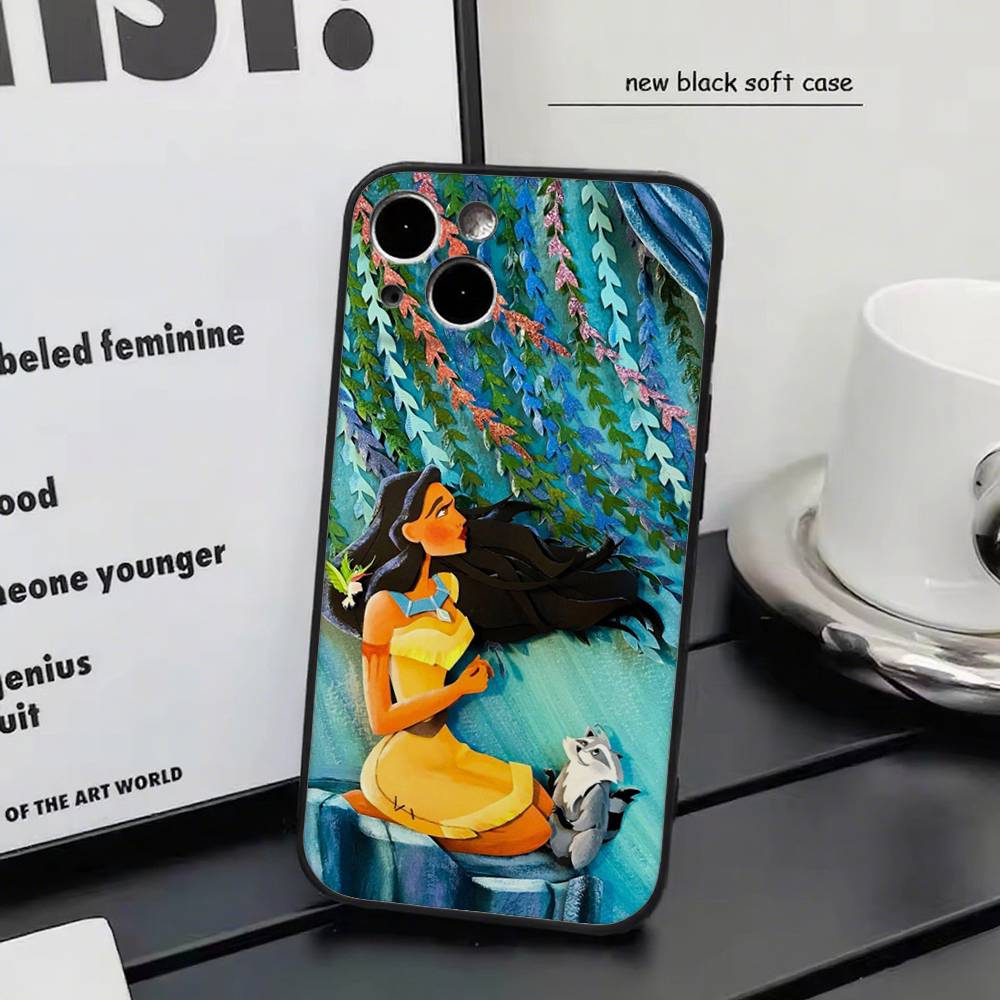 Disney Pocahontas For iPhone 13,17,11,12,16,14,15,Plus,Pro Max Soft Silicone Black Phone Case