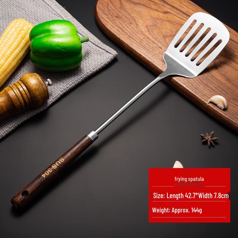 Shangheng 304 Stainless Steel Wood Handle Frying Spatula