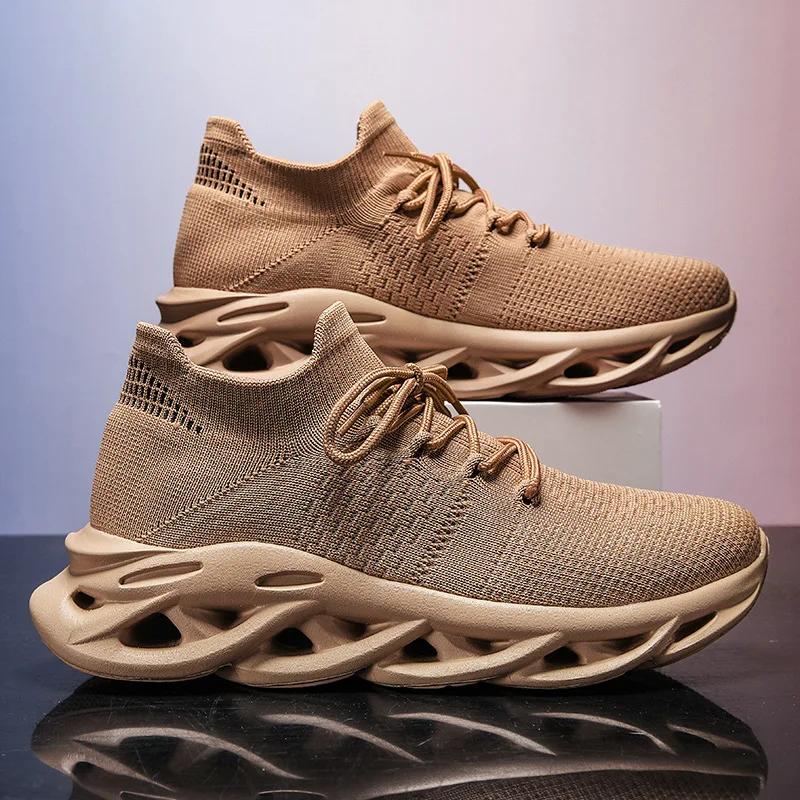 

Fashionable Men s Sneakers Thick soled Tall Lightweight Soft soled Casual Mesh Breathable Running Shoes Zapatillas Deportivas 46 коричневый