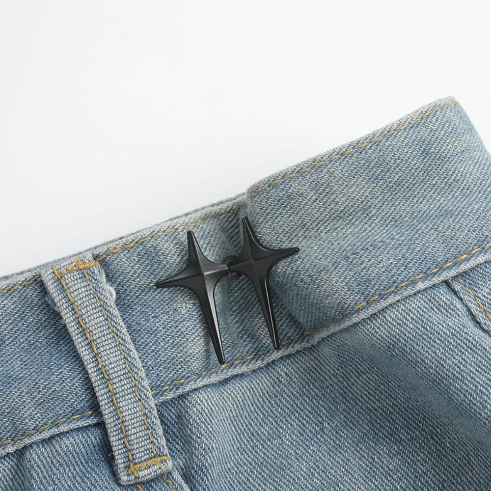 2 Paar Verstellbare Hosenbundschnallen Einziehbare Stiftclips für Jeans Hosen Röcke Taillenstraffer Druckknopf-Versteller Hosen