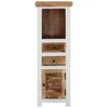 Highboard Brown & White 40x30x110 Cm Solid Mango and Acacia Wood
