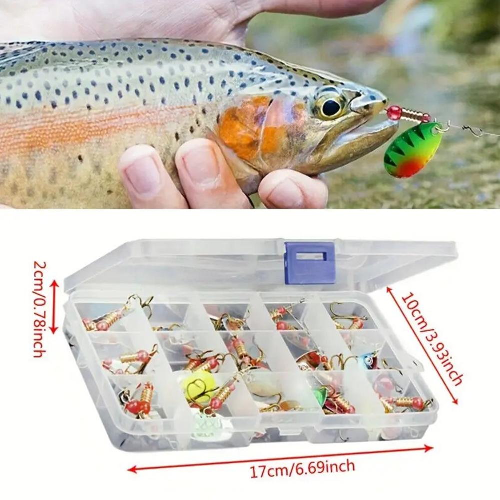 30 Stück/Karton Metall Löffel Spinner Angelköder 6cm 3g Künstlicher Köder Angelzubehör Pin Crankbait für Barsch Forelle Barsch Hecht
