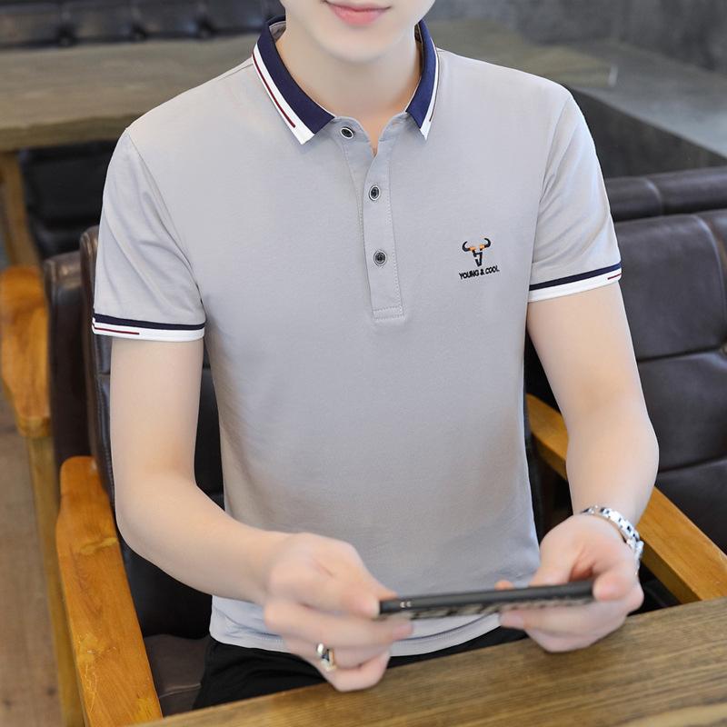 Men 'S Lapel Polo Shirt Men 'S Short Sleeve T -Shirt Loose Casual Half Sleeve T -Shirt